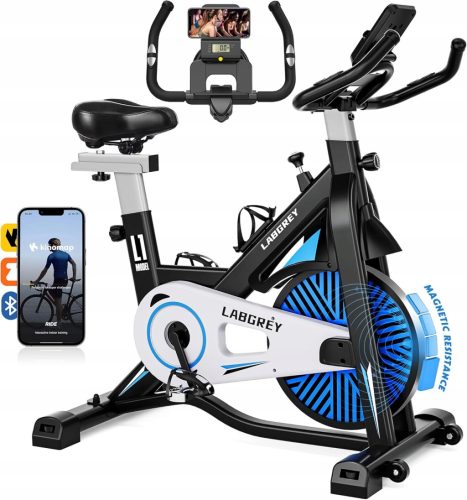  Labgrey mechanisches Spinning-Heimtrainer LABGREY Heimtrainer, Herzfrequenzsensor, weiß