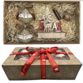  Weihnachtsgeschenkkorb mit Tasse, Kaffee und Süßigkeiten