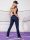  SPORTSET, MARINEBLAU, OBERTEIL MIT OFFENEM RÜCKEN + SHEIN-LEGGINGS L 40