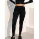  GERIPPTE SPORTLEGGINGS MIT HOHER TAILLE SCHWARZ SHEIN L 40