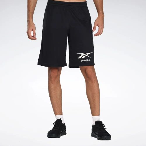  RM HERREN-SHORTS, SCHWARZER MESH-BASKETBALL
