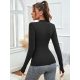  SPORT-T-SHIRT MIT AUSSCHNITT, SCHWARZ LÄSSIG SHEIN M 38