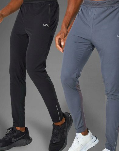  TRAININGSHOSE GRAU SPORT TAPERED ACTIVE ZIPPER BOOHOO M