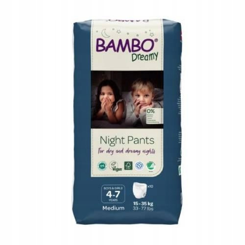  Eco Pants Bambo Dreamy Girl Boy Night, 15-35kg, 4-7 Jahre, 10 Stk