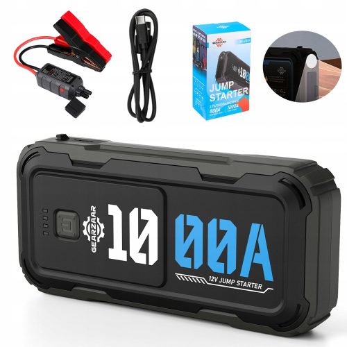  Tragbare POWER BANK Starthilfe BOOSTER GEARZAAR 1000A 10000mAh USB