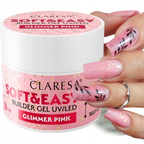  Claresa Soft&Easy Glimmer Pink Aufbaugel 12g Mittleres Himbeerrosa mit Schimmer