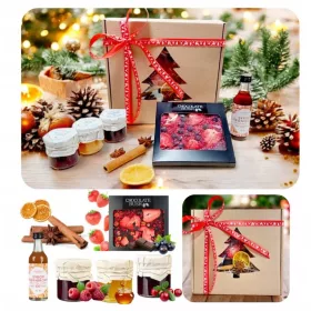    Weihnachtsset Weihnachtsschokolade, Honigsirup, Preiselbeermarmelade