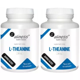   L-Theanine Kapseln, 2 x 100 Stück - natürlicher Aminosäurezusatz für Entspannung und Konzentration