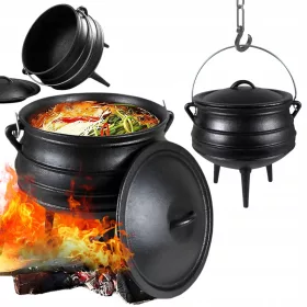    Gusseisentopf Afrikanisch-Ungarn Jagdtopf 8L stehend - hängend