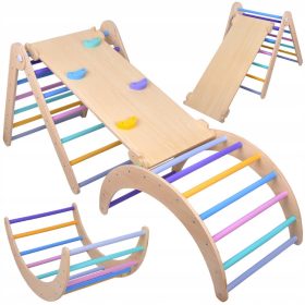 Holz-Heimspielplatz-Kletterset für Kinder 3in1 ZA5389