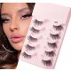  FALSCHE WIMPERN STREIFEN-SET MIT 5 PAAR HALBEN WIMPERN ACCENT 1008