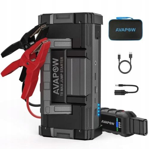  AVAPOW JUMP STARTER, 6000A/24000mAh BOOSTER POWERBANK Schnelles Laden über USB