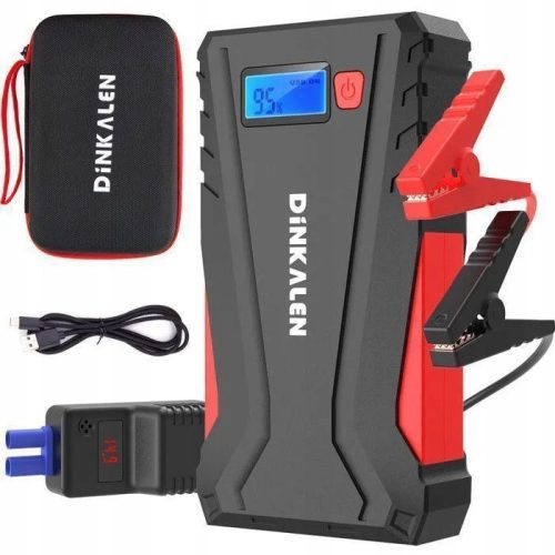  DINKALEN STARTER, 12800 mAh 1500 A, POWERBANK BOOSTER mit LCD-Bildschirm