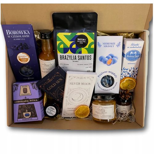  Weihnachtskorb-Set Geschenkbox Kaffee Schokolade Pflaumen 13in1