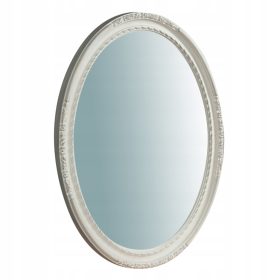  Biscottini Wandspiegel, Massivholz, Antikweiß-Finish, NEU