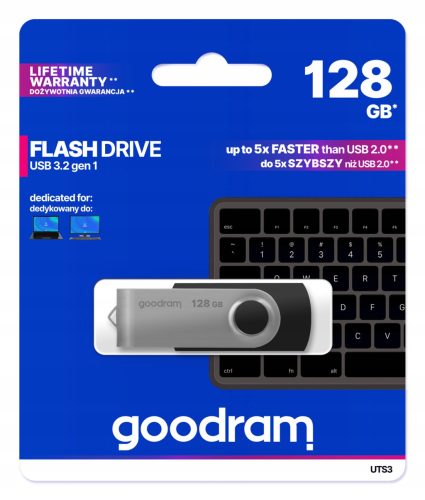  GOODRAM UTS3 Pendrive 128 GB USB 3.0 schwarz