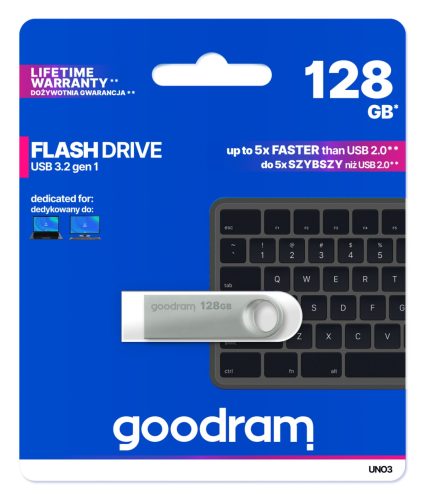  GOODRAM UNO3 Pendrive 128 GB USB 3.2 Silber