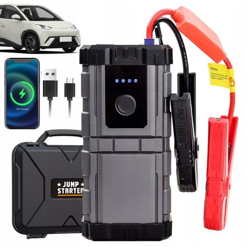  POWER BANK JUMP STARTER STARTBOOSTER MIT LED-TASCHENLAMPE 12V 6000MAH SCHWARZ