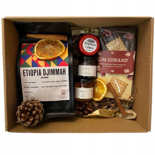  WEIHNACHTSSET MIT KAFFEE-GESCHENKKORB WEIHNACHTSGESCHENK-MARMELADE-HONIG