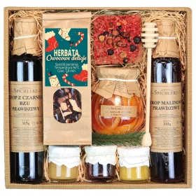    Weihnachtsgeschenkkorb Geschenk Honigsirup Schokoladentee NATÜRLICH