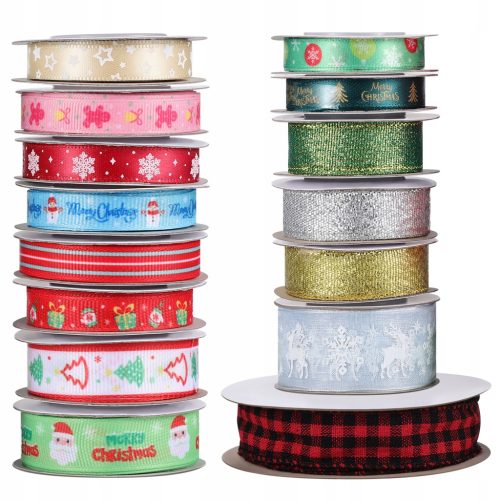  WEIHNACHTSBAND IN 15 FARBEN, DEKORATIVES KARO