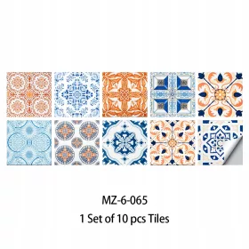 10 matte Fliesenaufkleber mit Mandala-Muster, selbstklebend