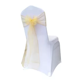 Stuhlschleifen aus Organza, Gold, 275 × 15 cm, 10 Stück