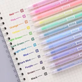  9/12-teiliges Set mit farbigen Gelstiften Kawaii Blau 0,5