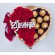  Herzkuchen mit Pralinen von Merci Ferrero Rocher, Seifenrosen, Geschenk
