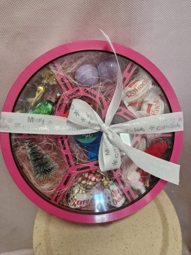  ROSA, kleine Geschenkbox, SÜßIGKEITEN, FIGUREN, BADESTIEFEL