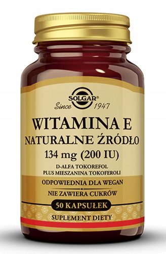 Solgar Vitamin E 200 IU - Hochbioverfügbares Antioxidans, 50 Kapseln