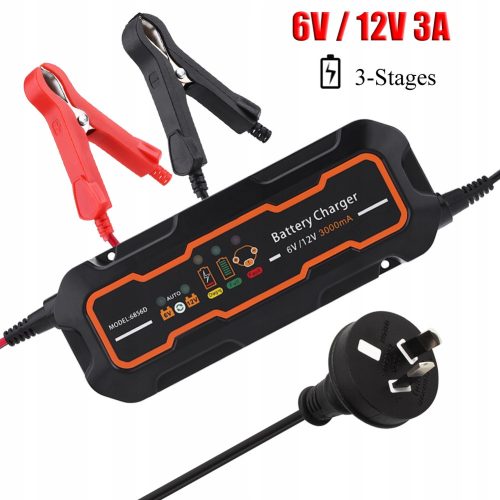  Automatisches intelligentes Ladegerät 6V/12V 3A für Auto, Fahrzeug, PG