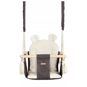    Holzschaukel für Kinder BEAR cotton HOME 10m+ Grau-Beige Rauten