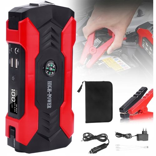  POWERBANK JUMP STARTER BOOSTER 28000 mAh USB-Taschenlampe + Kabelklemmen
