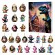  Set mit 24 weihnachtlichen Dinosaurier-Dekorationen aus Acryl