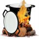  Emaillierter Gusseisentopf mit Bratpfanne Ungarischer Topf 8L Lagerfeuergrill