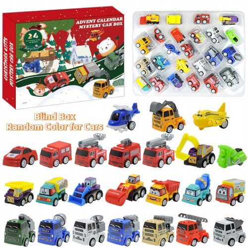 24 Stück, verschiedene Weihnachts-Countdown-Kalender mit Bagger