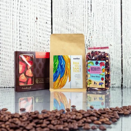  Geschenkset - Kaffeebohnen + Tee + Schokolade
