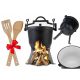  Emaillierter Kessel aus Gusseisen, Jagdtopf, 8 l, Lagerfeuer, Braten, Grill