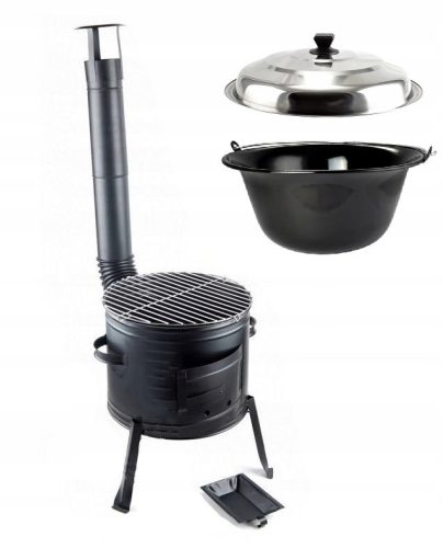  FELDKÜCHE fi 36 + KESSEL schwarz 14 L + Deckel + Grillrost