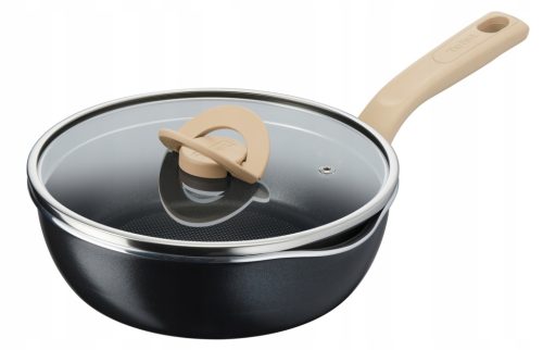 TEFAL Unlimited 24 cm: Hochwertige, tiefe Bratpfanne mit Deckel und Titan-Beschichtung