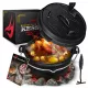  Gusseisentopf Grillpfanne mit Deckel Kesser 7,3L