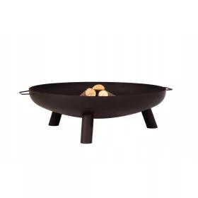   Feuerstelle aus Stahl für den Garten, schwarz lackiert, geschweißt, Korfu, 85 cm