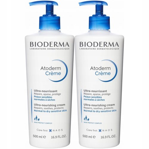 Bioderma Atoderm Crème Ultra, Ultra-Nährende Feuchtigkeitscreme, 1L (2 x 500ml)