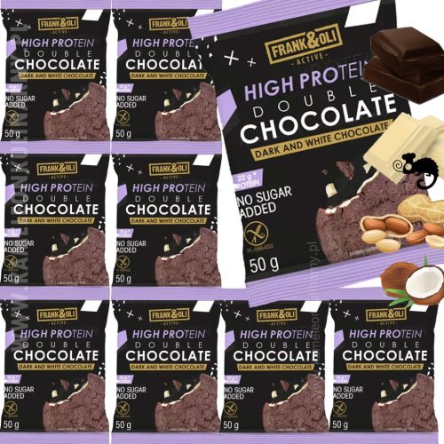 FRANK & OLI Proteinkekse Double Chocolate, Dunkel und Weiß, Zuckerfrei, Glutenfrei, 450g