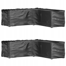   2er Set UV- und Wasserbeständige Schutzhüllen für Gartenmöbel aus PE, 285x285x90 cm, Schwarz