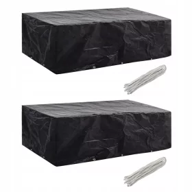   Schutzhülle für Rattan-Gartenmöbel, 300x140x90 cm, Schwarz
