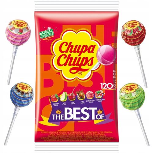 Chupa Chups Lollipops Frucht-Mix, 6 Packungen à 120 Stück