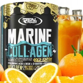   Real Pharm Marine Collagen - Hochwertiges Meereskollagen mit Orangengeschmack, 300g