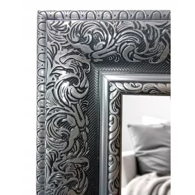    Badezimmerspiegel im schwarzen Ornamentrahmen 150x60 feuchtigkeitsbeständig U5
